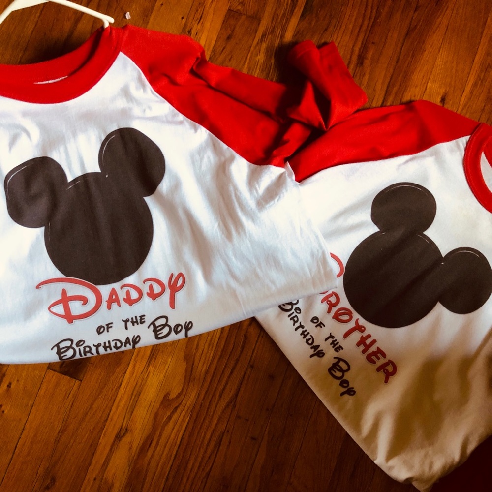 Father and son Mickey Mouse Birthday shirts